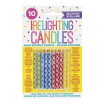 Diamond Dot Magic Birthday Candles Asst. Colours 10CT. - Pack of 12