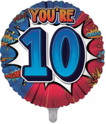 Age 10 Birthday Boy 18" Foil Balloon