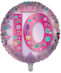 Age 10 Birthday Girl 18" Foil Balloon