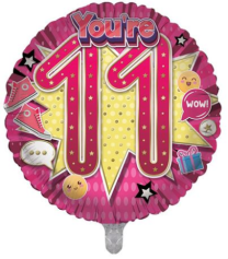 Age 11 Birthday Girl 18" Foil Balloon