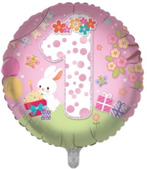 Age 1 Birthday Girl 18" Foil Balloon