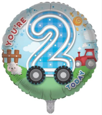 Age 2 Birthday Boy 18" Foil Balloon