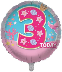 Age 3 Birthday Girl 18" Foil Balloon