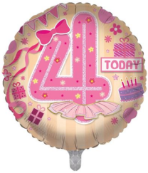 Age 4 Birthday Girl 18" Foil Balloon