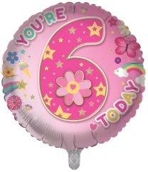 Age 6 Birthday Girl 18" Foil Balloon