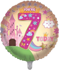 Age 7 Birthday Girl 18" Foil Balloon