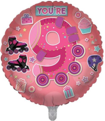 Age 9 Birthday Girl 18" Foil Balloon