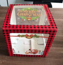 Merry Christmas Transparent Balloon Boxes 30x30x30cm (4 boxes)