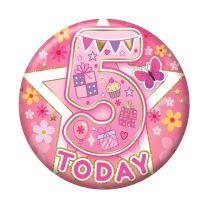 Age 5 Female Small Badges 6ct (5.5cm)