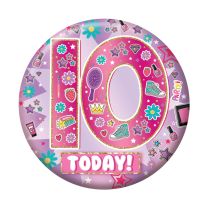 Age 10 Female Small Badges 6ct (5.5cm)