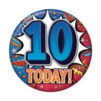 Age 10 Male Small Badges 6ct (5.5cm)