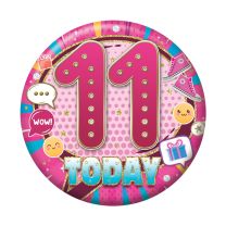 Age 11 Female Small Badges 6ct (5.5cm)