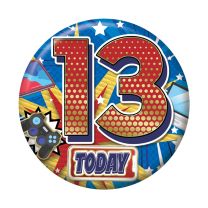 Age 13 Male Small Badges 6ct (5.5cm)