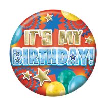 It's My Birthday Male Small Badges 6ct (5.5cm)
