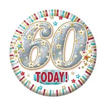 Age 60 Male Small Badges 6ct (5.5cm)