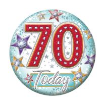 Age 70 Small Badges 6ct (5.5cm)