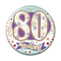Age 80 Small Badges 6ct (5.5cm)