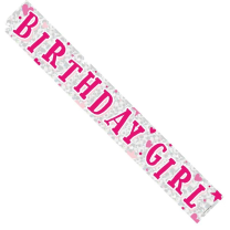 Birthday Girl Pink Stars Banner (Pack of 6)