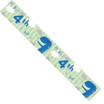 Male 4th Birthday Banner (Pack of 6)