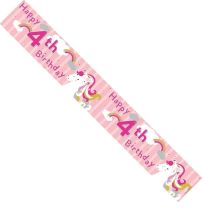 Female 4th Birthday Banner (Pack of 6)