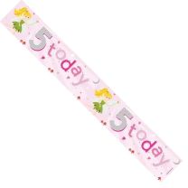Female 5th Birthday Banner (Pack of 6)
