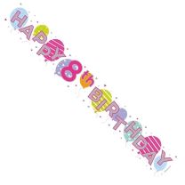 Female 8th Birthday Banner (Pack of 6)