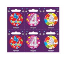 Age 4 Small Badges (5.5cm)