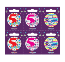 Age 5 Small Badges (5.5cm)