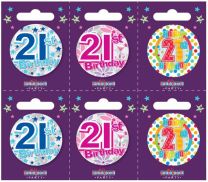 Age 21 Small Badges (5.5cm)