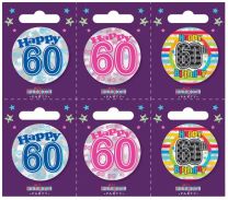 Age 60 Small Badges (5.5cm)