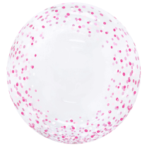 Pink Confetti 20" Bubble Balloon (Single Package)