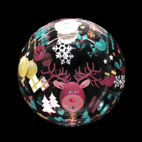 Rudolph Christmas 20" Transparent Bubble Balloon (Single Package)