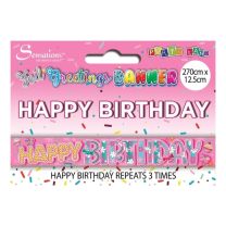 Happy Birthday Female Juvenile Banner (pack of 6)