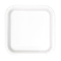 Bright White 9'' Square Plates - 16 CT.