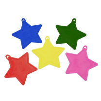 Stars Assorted Primary Colours  - Plastic Weight - 50 pcs. Bag