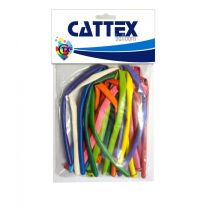 Cattex Modelling 260 Assorted Colors Latex Balloons 15Ct
