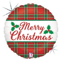 Christmas Plaid 18" Foil Balloon