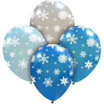 Icy Snowflakes Cattex 12" Latex Balloons 20CT
