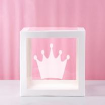 Crown Transparent Balloon Box 30x30x30cm