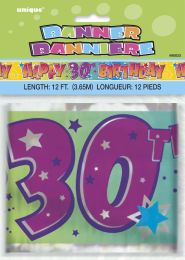 Happy 30th Birthday 12ft Foil Banner