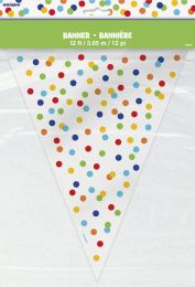 Rainbow Polka Dot Flag Banner 1ct