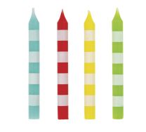 Assorted Stripes Candles (8ct) - Pack of 12