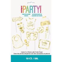 Hello Baby Gold Photo Props 10ct