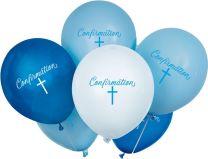 Fancy Blue Cross 12" Confirmation Latex 8ct