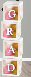 GRAD Transparent Balloon Boxes 30x30x30cm