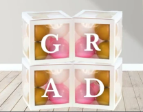 GRAD Transparent Balloon Boxes 30x30x30cm