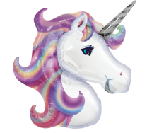 Pink Rainbow Unicorn Head 46" Supershape Foil Balloon (unpackaged)