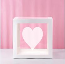 Heart Transparent Balloon Box 30x30x30cm