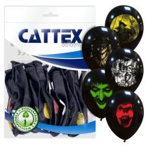 Horror Faces Cattex 12" Halloween Latex Balloons 20CT