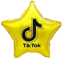 TIKT0K Gold Star 18" Foil Balloon (unpackaged)